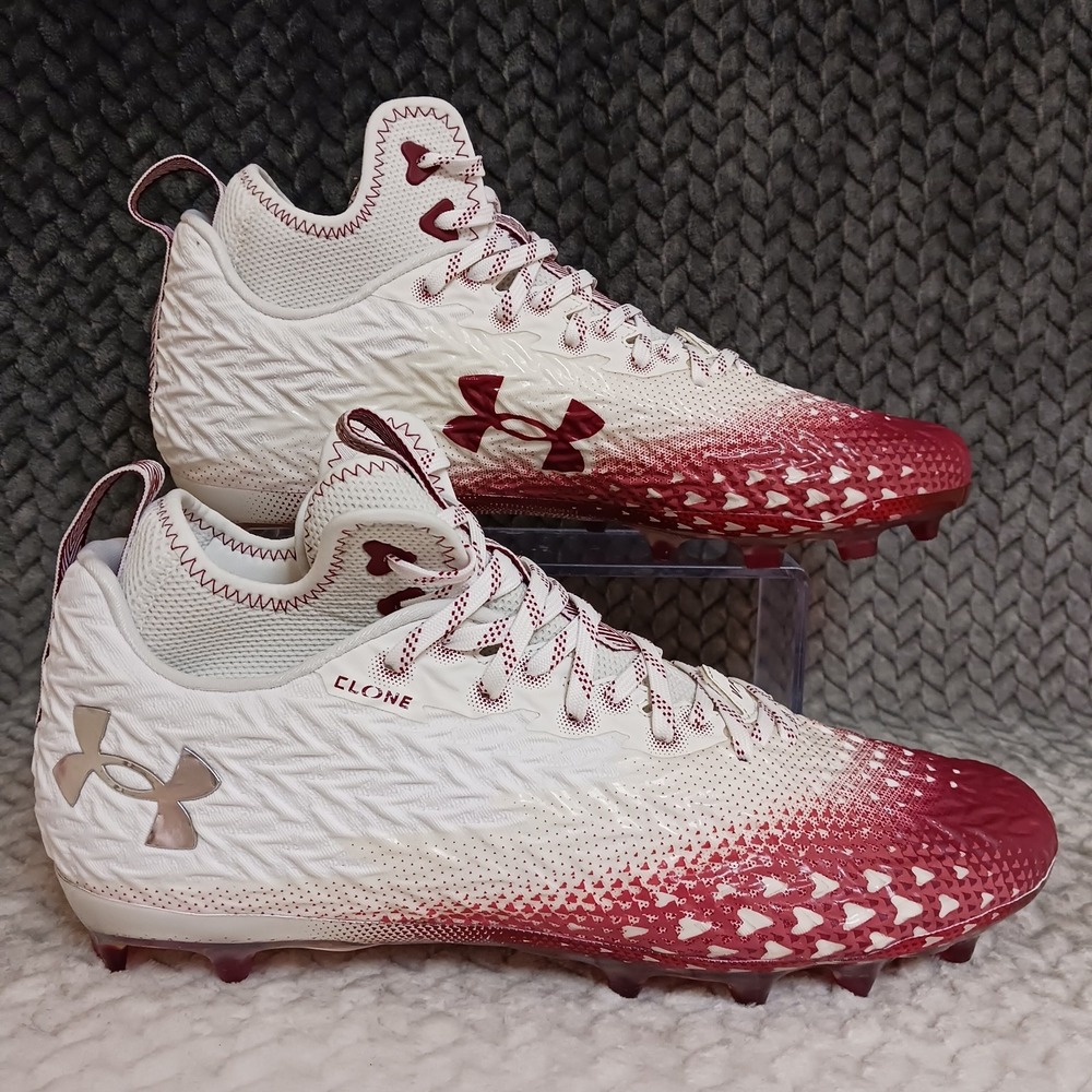 Under Armour Spotlight Clone 3.0 MC White Cardinal Men's Football Cleats Sz 12.5